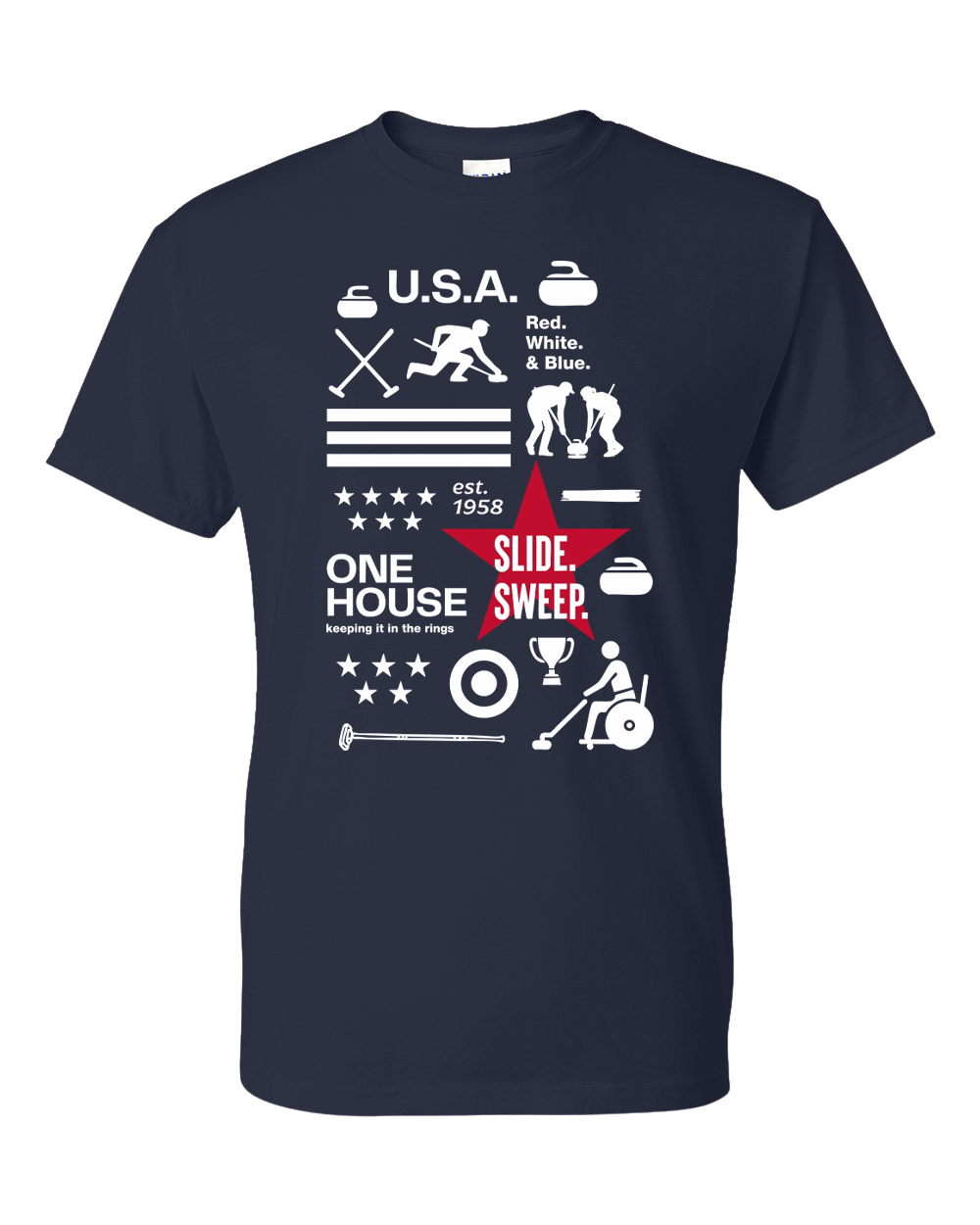Slide & Sweep: The Ultimate Curling Tee - Adult