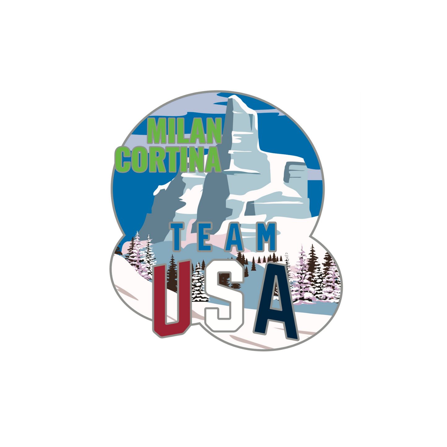 Team USA Milan Cortina Snow Mountains Pin