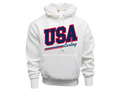 Unisex White Oversized USA Curling Hoodie