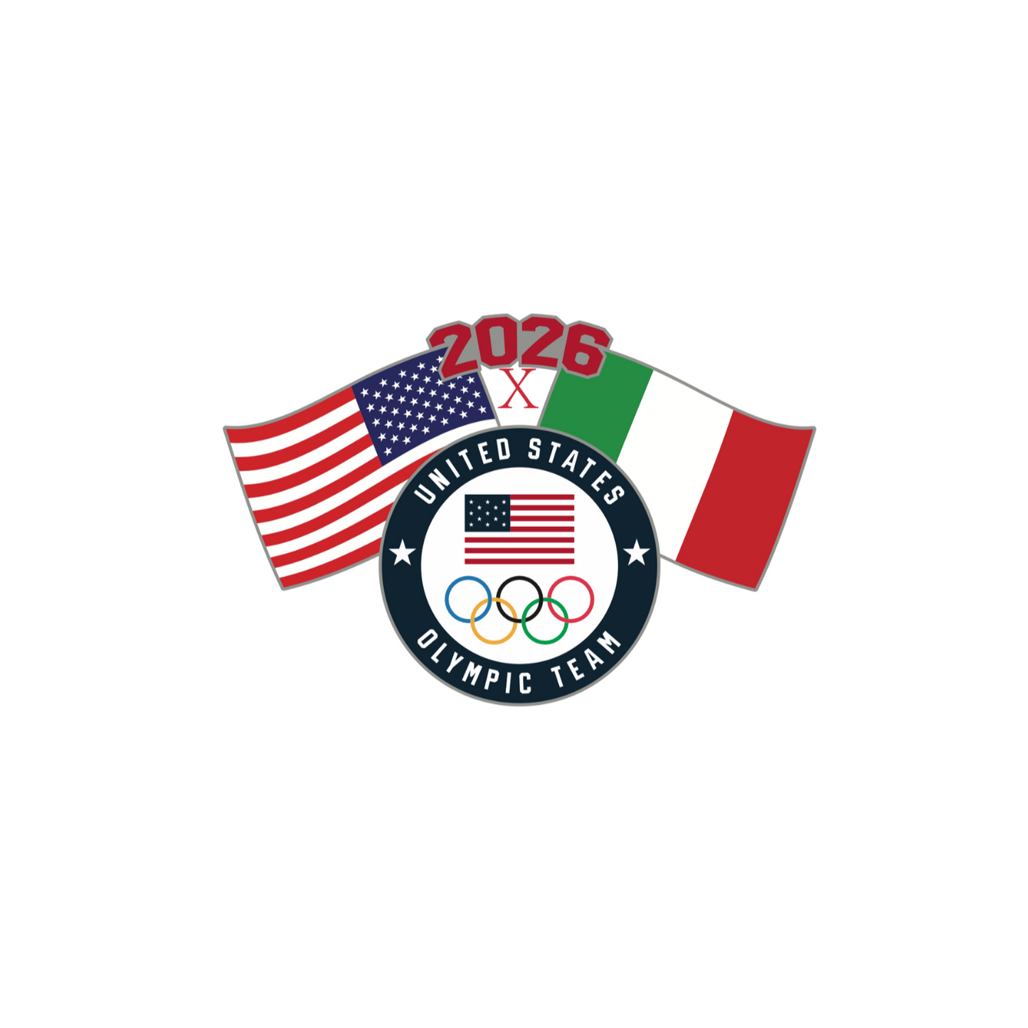 USOC 2026 Dual Flag Pin