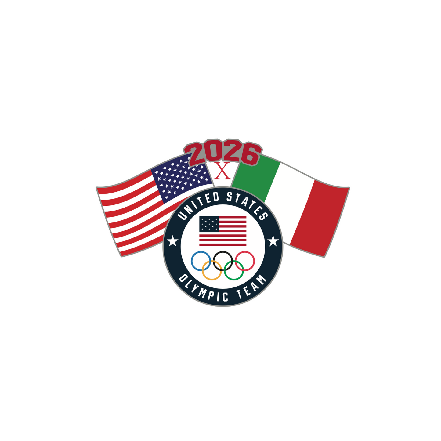 USOC 2026 Dual Flag Pin
