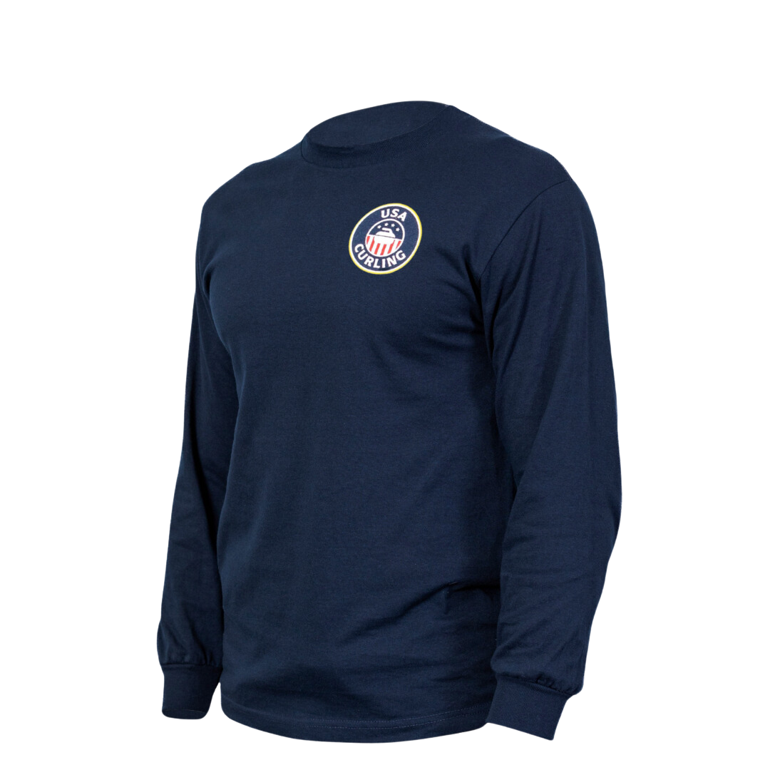 Stars, Stripes & Stones: American Flag Curling Unisex Long Sleeve