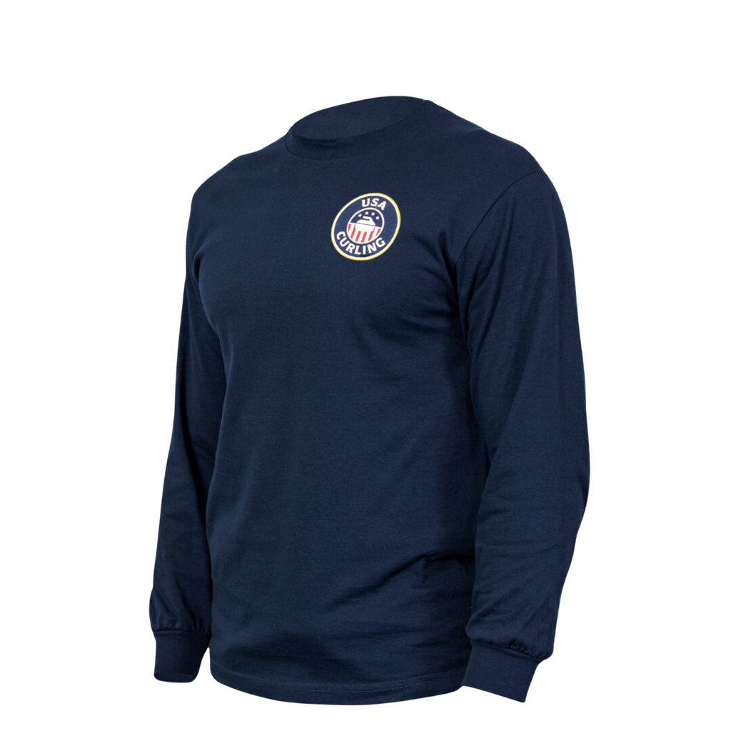 Stars, Stripes & Stones: American Flag Curling Unisex Long Sleeve