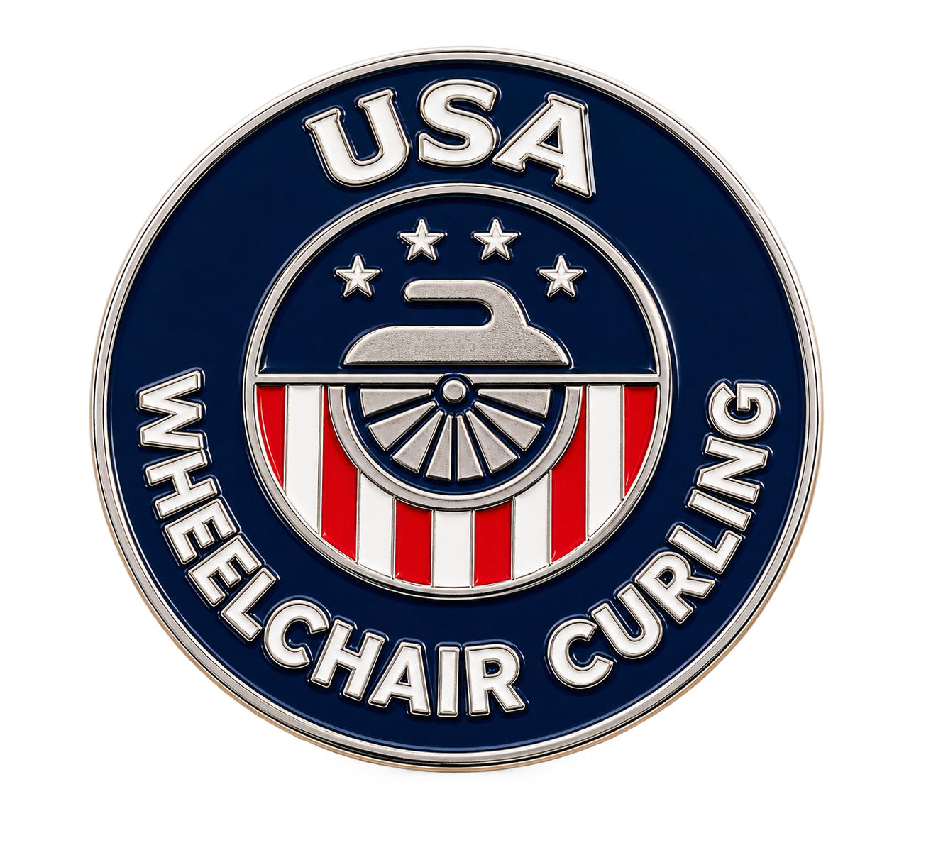USA Curling Wheelchair Pin
