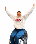 USA Curling Wheelchair Logo Unisex Hoodie