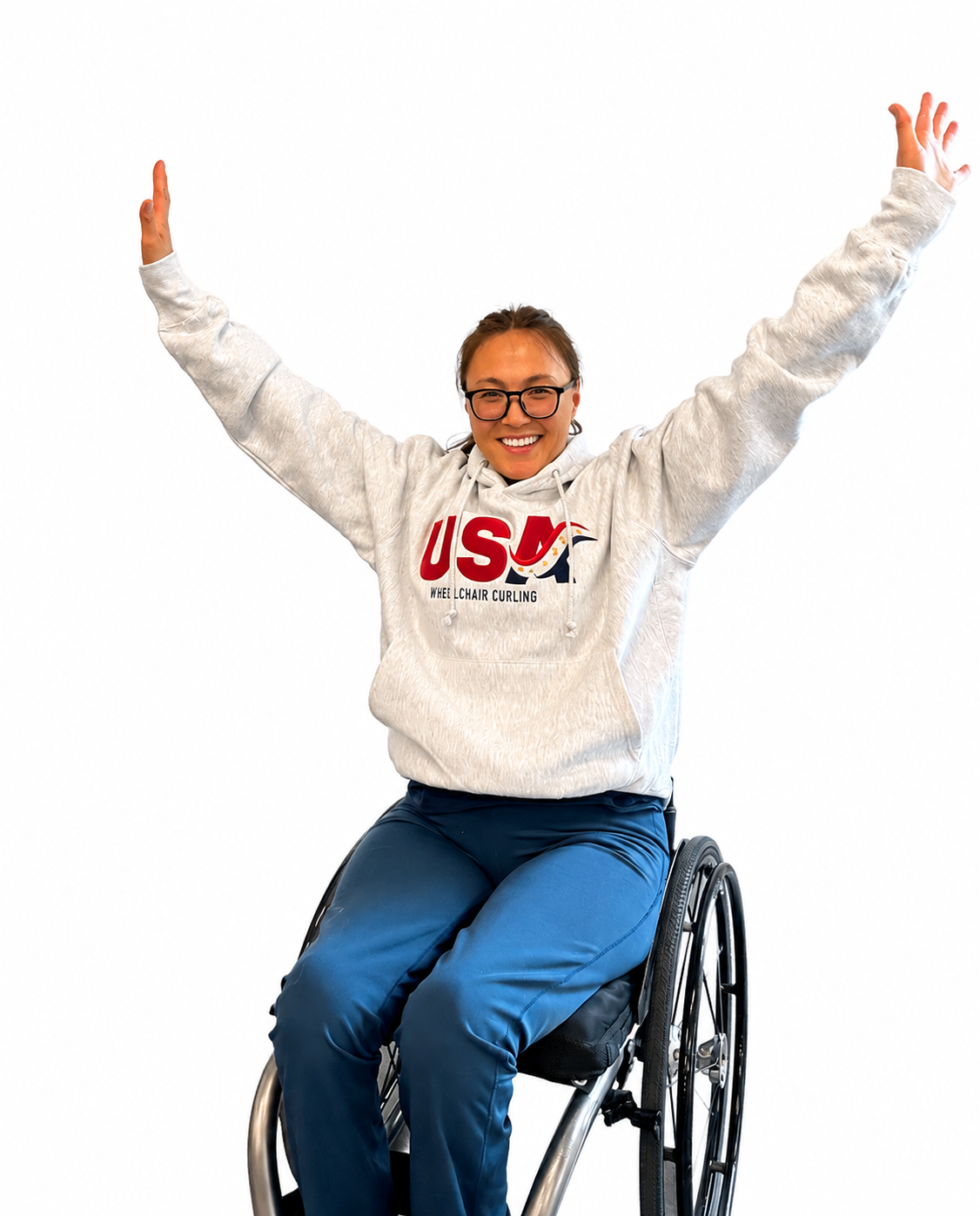 USA Curling Wheelchair Logo Unisex Hoodie