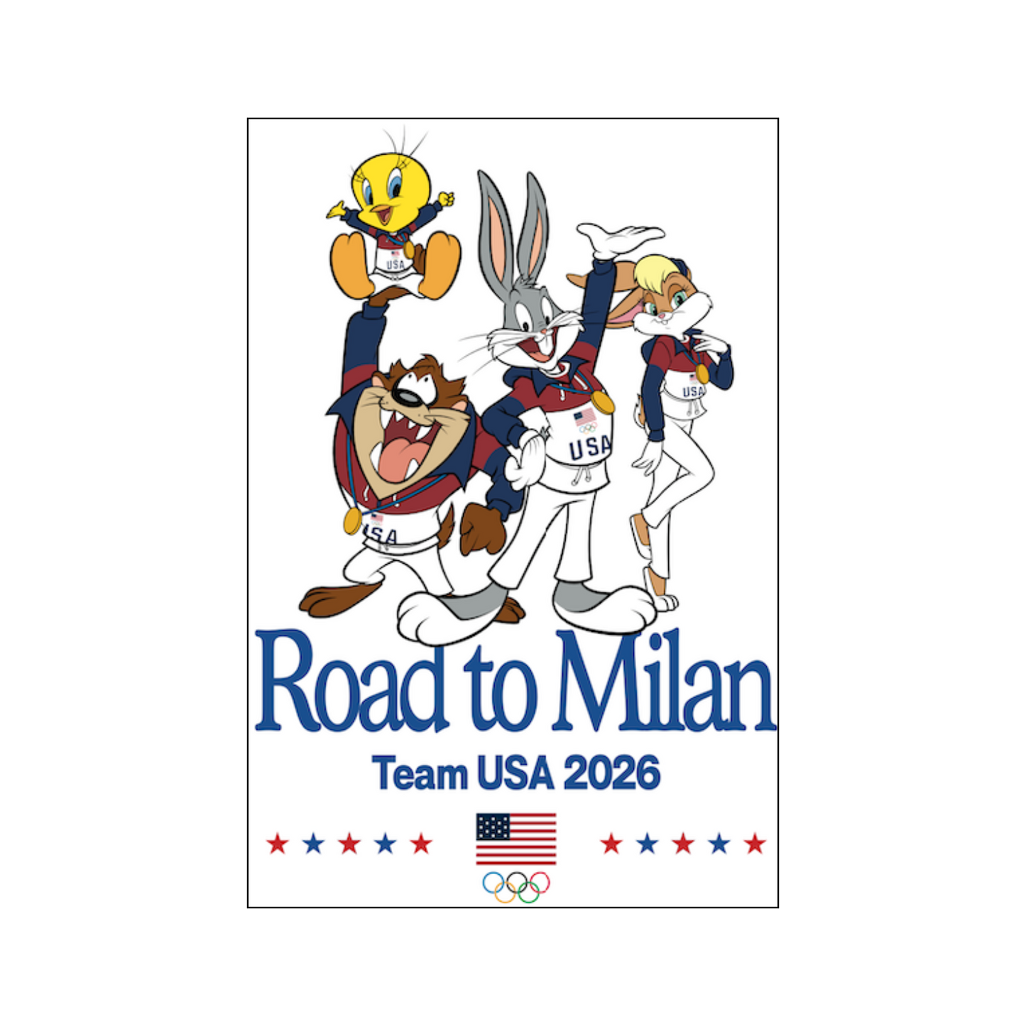 Looney Tunes TUSA Road to Milan Magnet