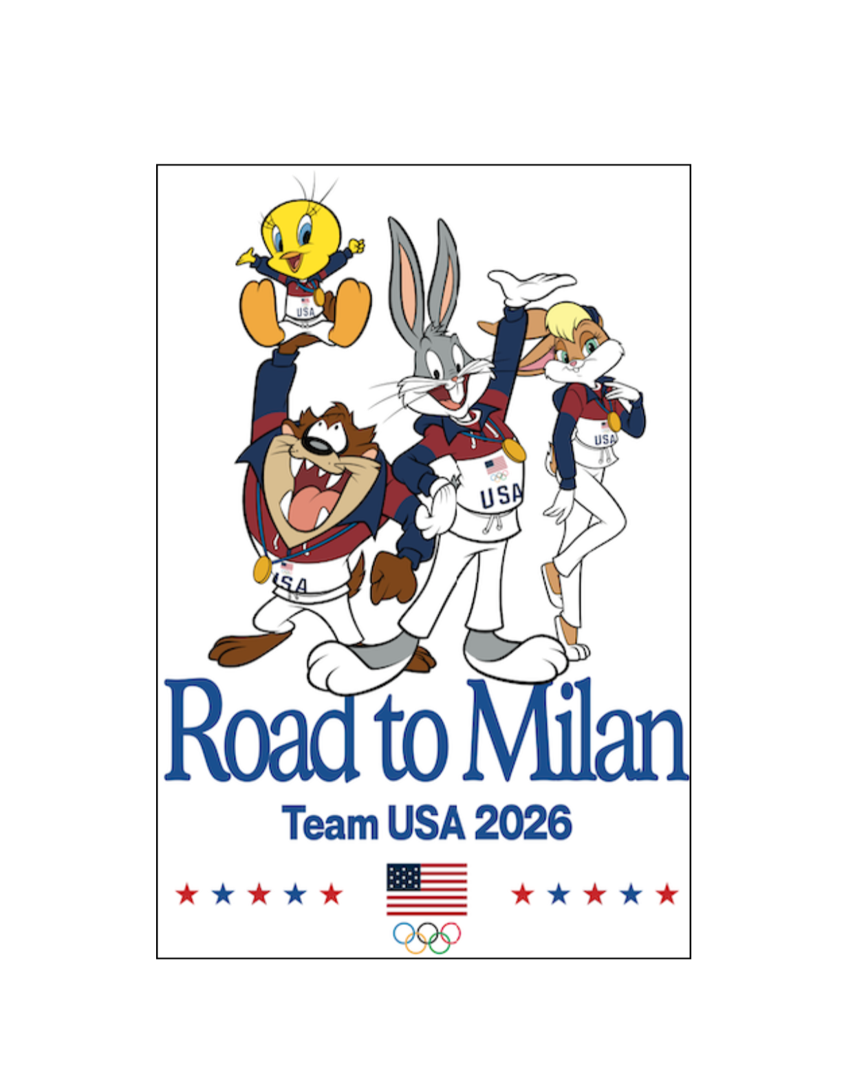 Looney Tunes TUSA Road to Milan Magnet