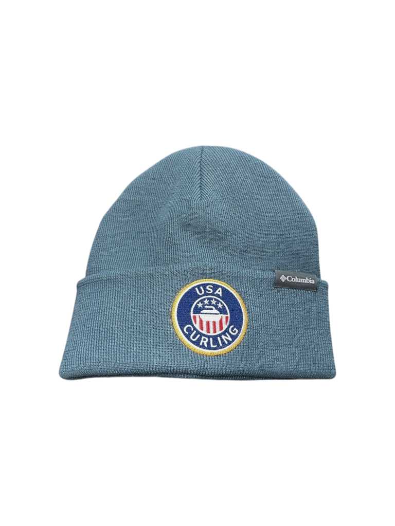 Blue USA Curling Columbia Beanie