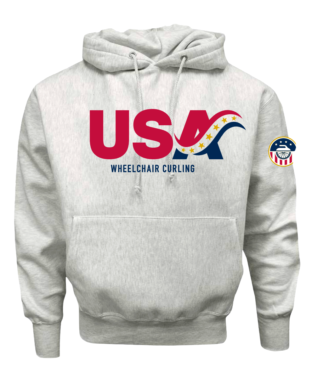 USA Curling Wheelchair Logo Unisex Hoodie