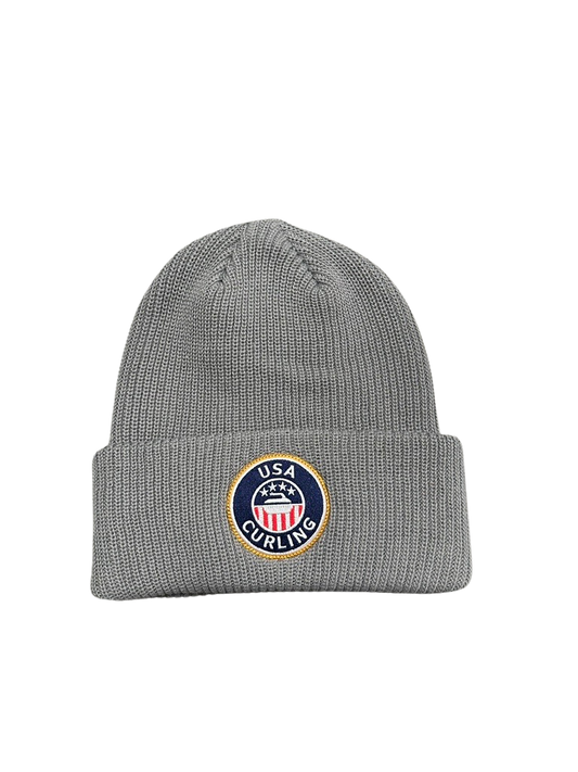 Grey USA Curling Columbia Beanie