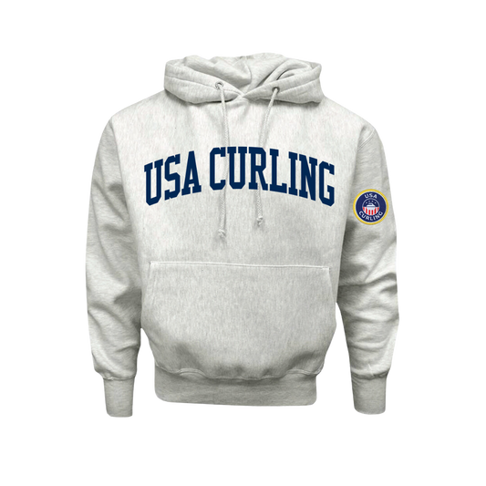 Unisex Grey Sweatshirt with USA Curling Embroidery—PRE-ORDER NOW*