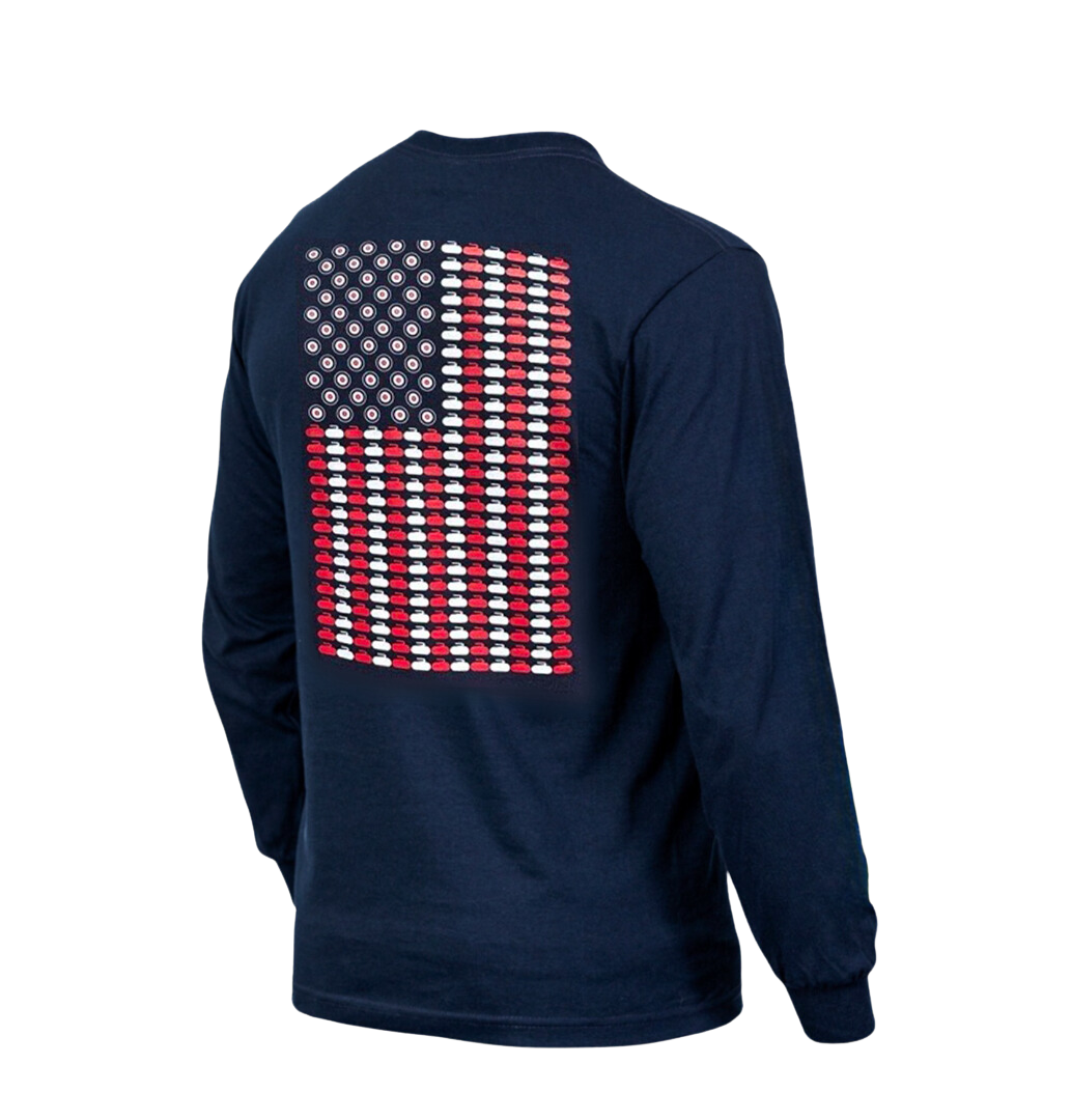 Stars, Stripes & Stones: American Flag Curling Unisex Long Sleeve