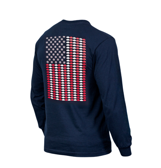 Stars, Stripes & Stones: American Flag Curling Unisex Long Sleeve